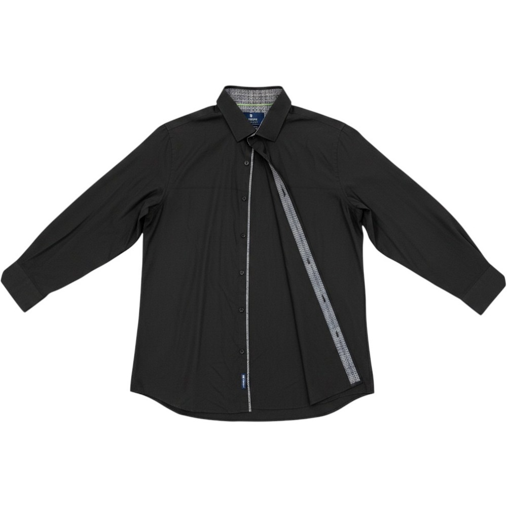 Tom Baine Performance‎ XXL Slim Fit Dark Gray Stretch Wrinkle Free Dress Shirt